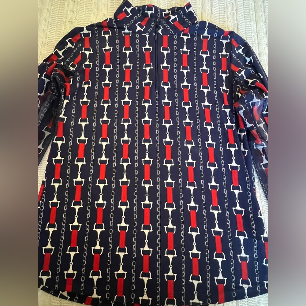 Ibkul long mesh sleeved golf shirt large